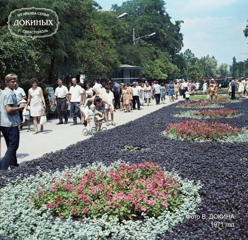 Аллея Приморского бульвара у театра Луначарского в июле 1971 года