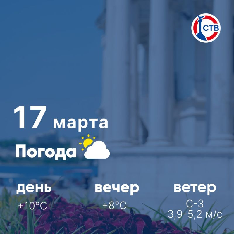 Доброе утро, севастопольцы! Сегодня, 17 марта, в городе переменная облачность
