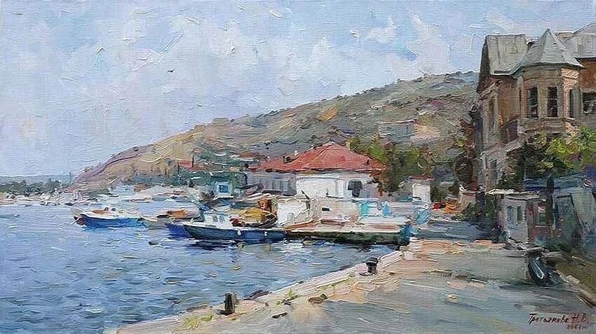 Умиротворённая Балаклавская бухта в картинах художницы Третьяковой Натальи