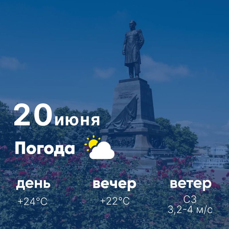 Доброе утро, севастопольцы! Сегодня, 20 июня, в городе облачно