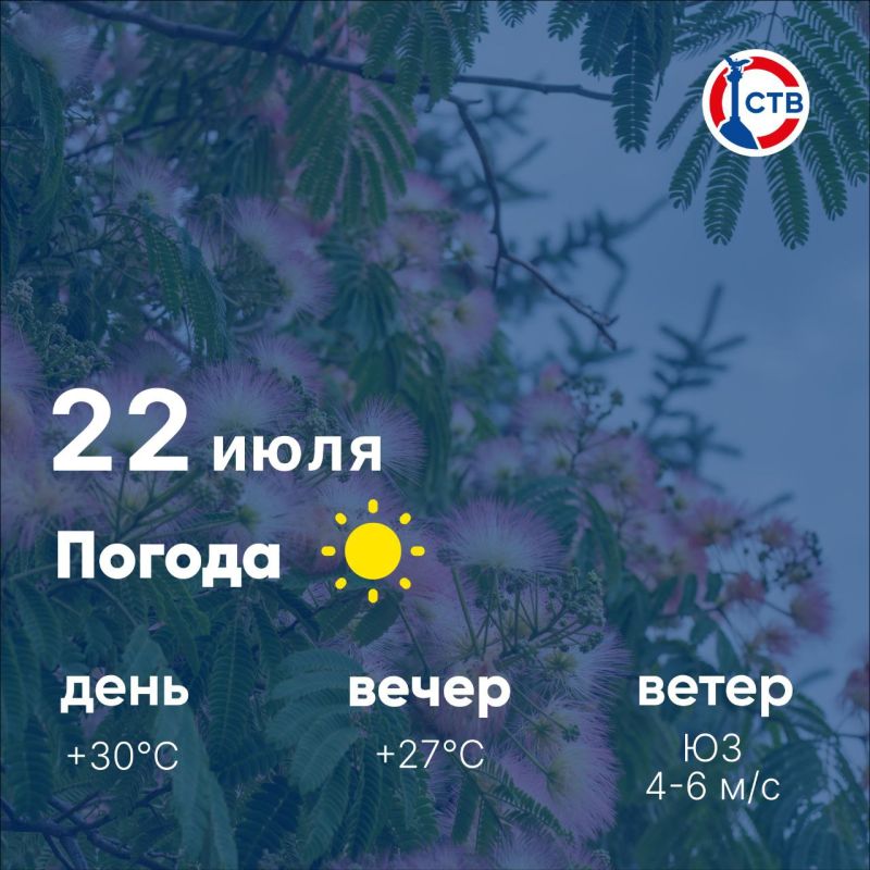 Доброе утро, севастопольцы! Сегодня, 22 июля, в городе ясно