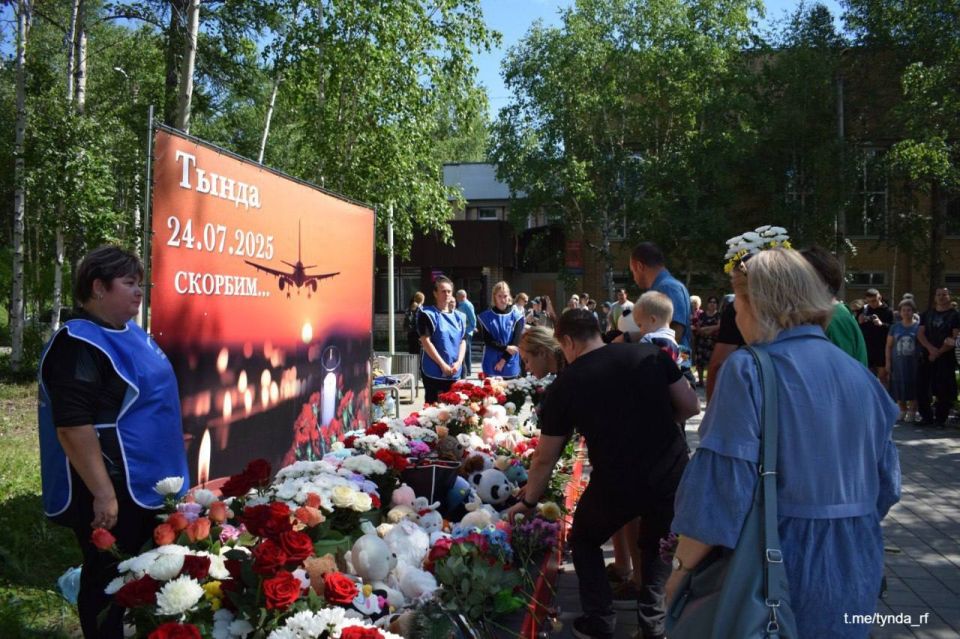 Стихийный мемориал в память о жертвах крушения пассажирского самолета Ан-24 появился в Амурской области