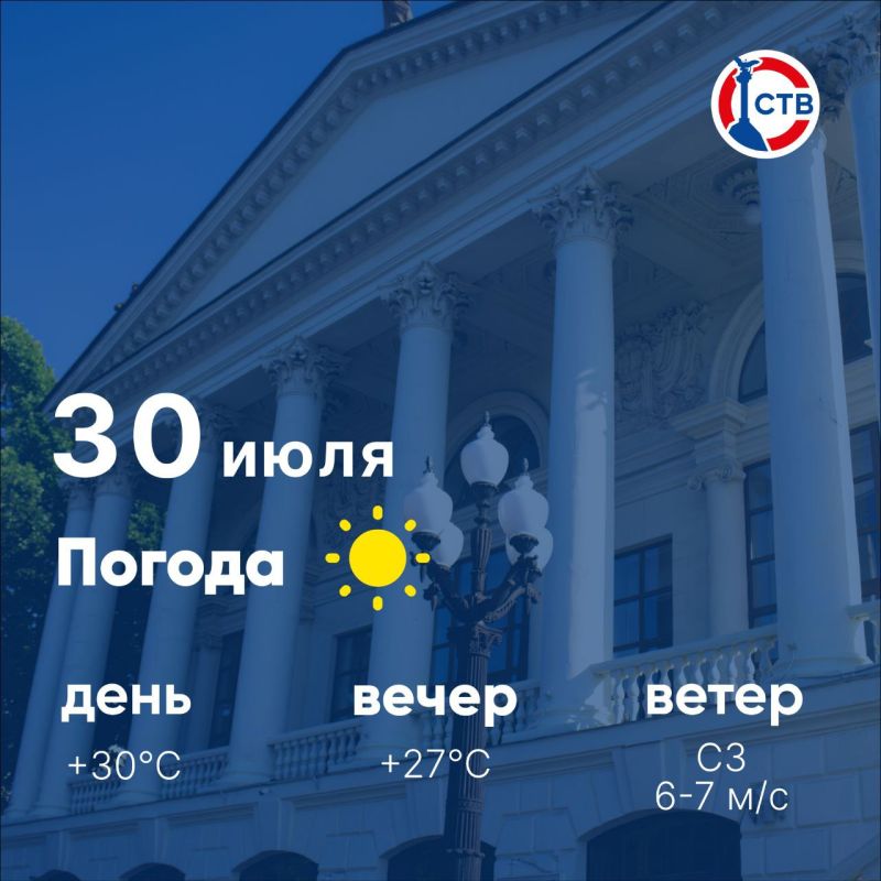 Доброе утро, севастопольцы! Сегодня, 30 июля, в городе ясно