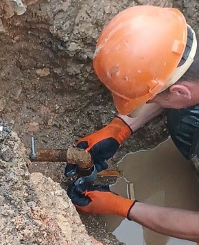 Водоканал: Рабочие моменты. Ремонтные работы на сетях водоснабжения