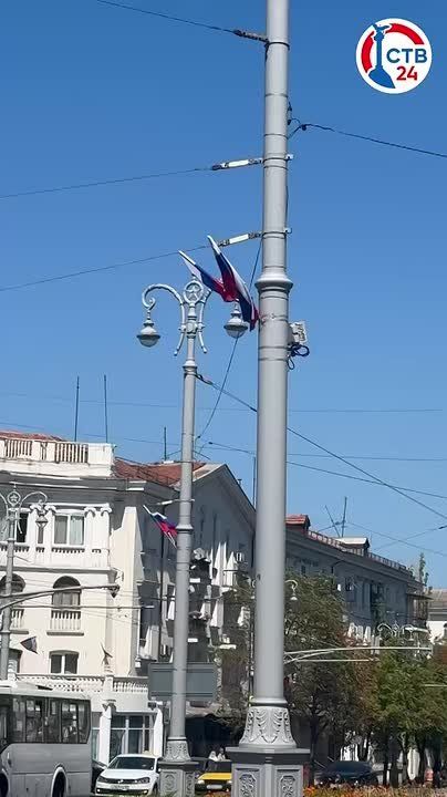 Триколоры украсили сердце Севастополя — центральные улицы и дома
