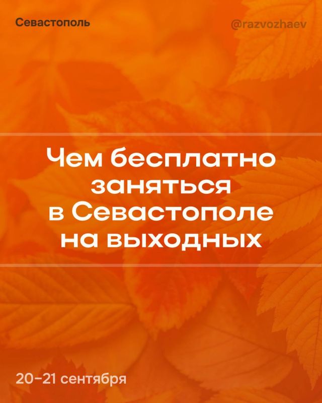 Михаил Развожаев: Впереди выходные, и уже традиционно севастопольские учреждения приготовили множество бесплатных мероприятий