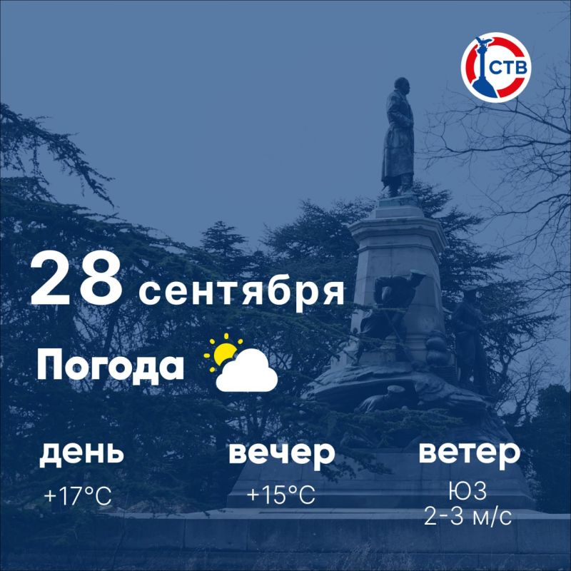 Доброе утро, севастопольцы! Сегодня, 28 сентября, в городе переменная облачность