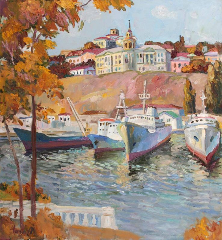 «Осень в Южной бухте». Картина из фонда Севастопольского художественного музея М.П. Крошицкого, 2005 год