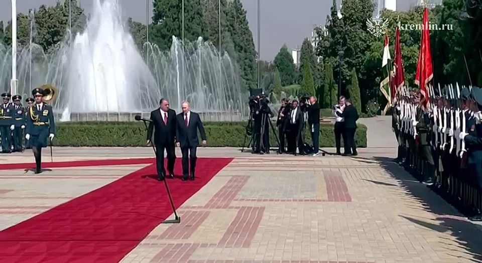 В Таджикистане проходит церемония официальной встречи президентов Путина и Рахмона – Кремль