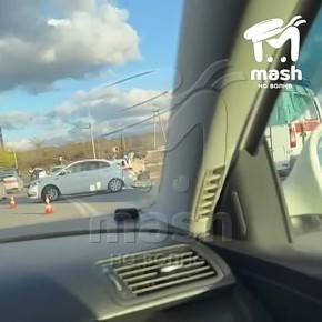 Крупная авария перед кольцом на Индустриальной в Севастополе