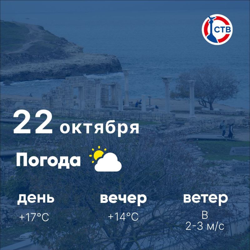 Доброе утро, севастопольцы! Сегодня, 22 октября, в городе переменная облачность