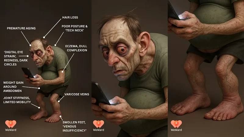 Ученые показали, как через 25 лет будут выглядеть люди с сидячим образом жизни