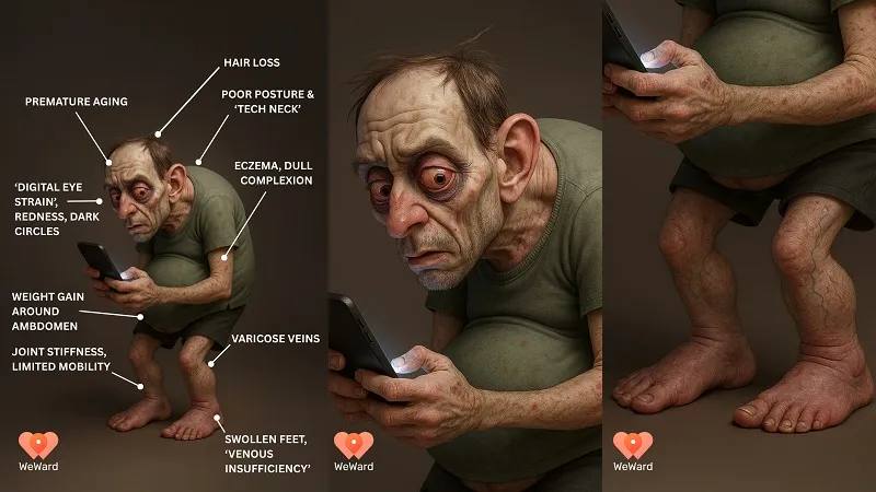 Ученые показали, как через 25 лет будут выглядеть люди с сидячим образом жизни