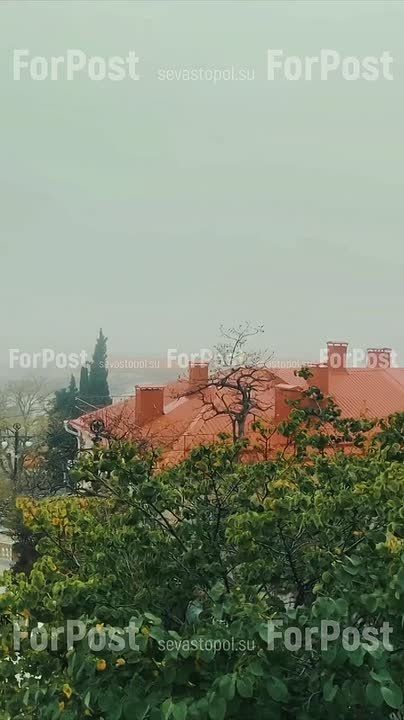 Утренний Севастополь под покровом густого тумана