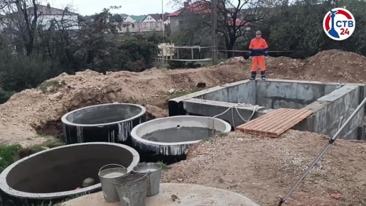 На улице Амет-Хана Султана строят новую канализационную насосную станцию