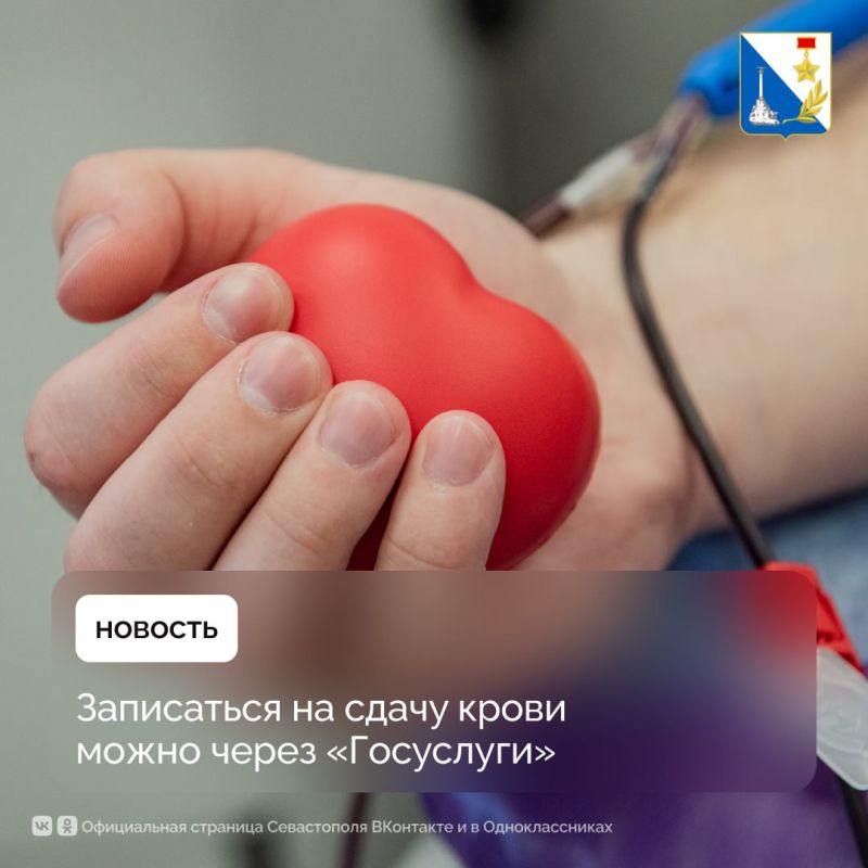 Запишитесь на донацию крови через портал «Госуслуги»