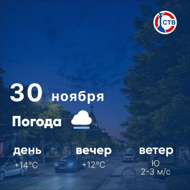 Доброе утро, севастопольцы! Сегодня в городе ожидается облачная погода с моросящим дождем утром, и ясное небо к вечеру