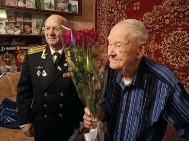 #поздравляемветеранов. Участник Великой Отечественной войны Кузин Лука Иванович отметил вековой юбилей Капитан 1 ранга Лука Иванович Кузин родился 3 января 1926 года в селе Остров Чеченской Республики Дагестан