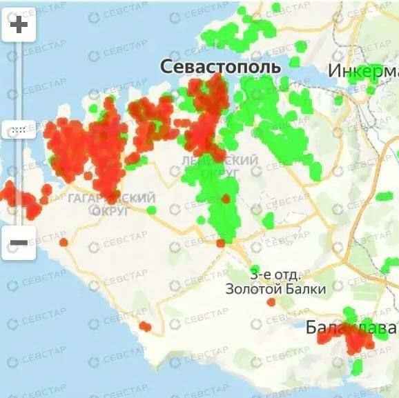 Половина города обесточена