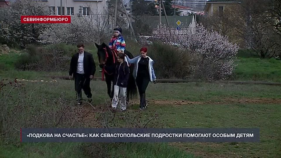 «Подкова на счастье»: как севастопольские подростки ухаживают за лошадьми и помогают особым детям