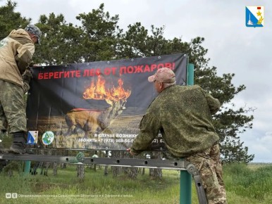 В севастопольских лесах обновляют стенды о правилах пожарной безопасности