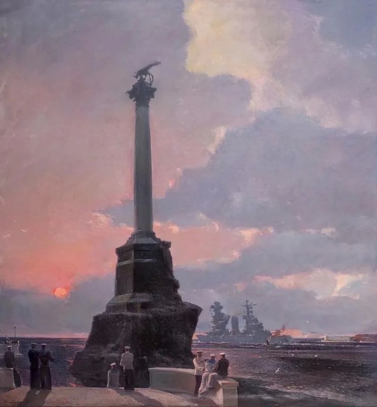 «Севастополь», 1948. Автор — Георгий Григорьевич Нисский (1903–1987) Памятник затопленным кораблям — один из главных символов Севастополя